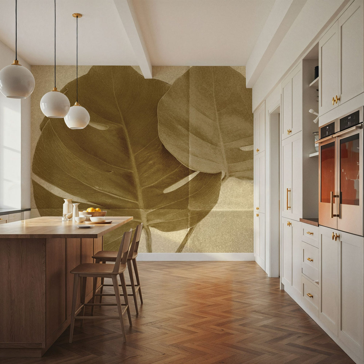 Monstera Leaf II Mural Wallpaper - room preview 02