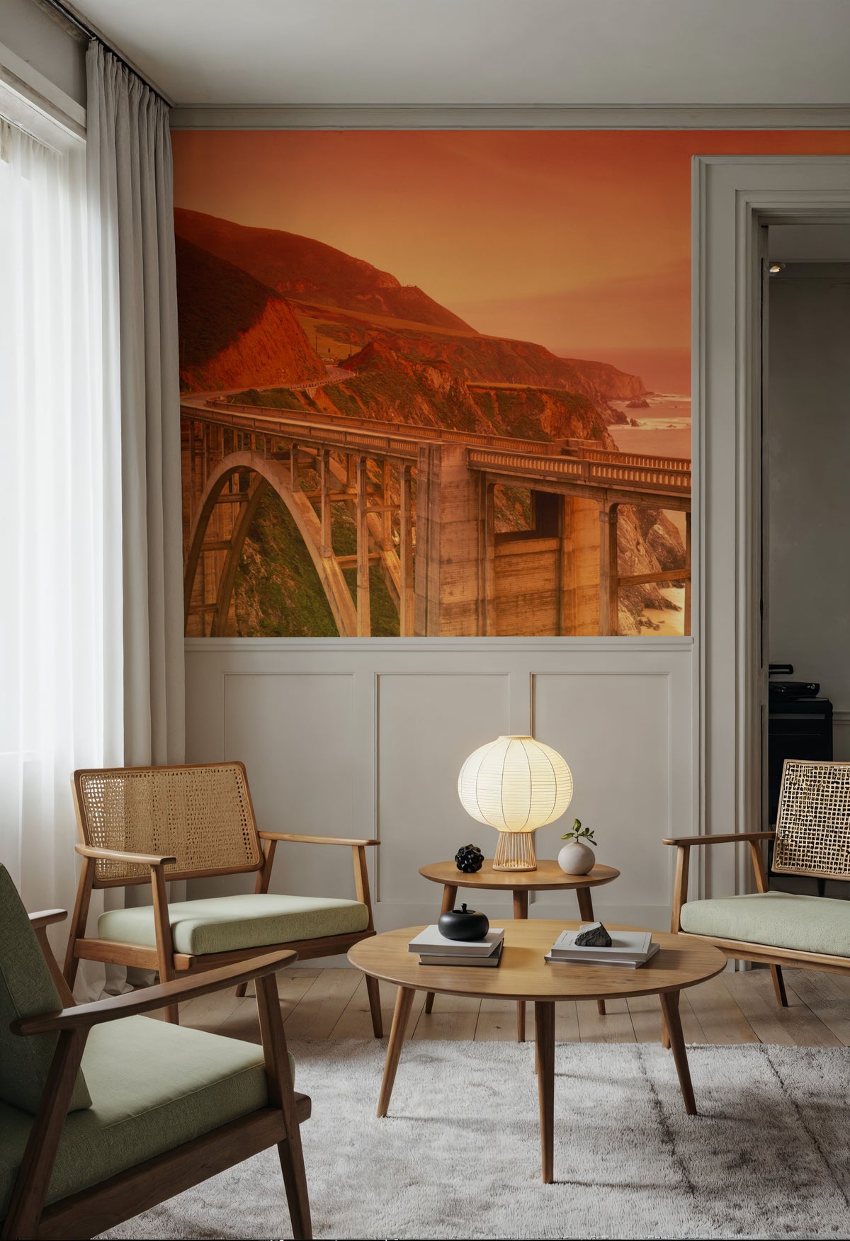 Golden Bridge Passage Mural Wallpaper - room preview 02