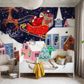 Santa and His Reindeers Mural Wallpaper - room preview 02