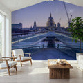 Millennium Bridge and Saint Paul´s Cathedral Mural Wallpaper - room preview 02