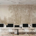 Forest Immersion Pale Beige Mural Wallpaper - room preview 02