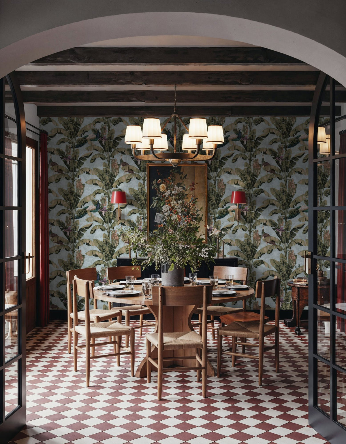 Banana Plant Blue Mural Wallpaper - room preview 02