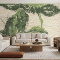 Textile Leaves I Mural Wallpaper - room preview 02
