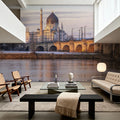 Winter City Bridge Mural Wallpaper - room preview 02