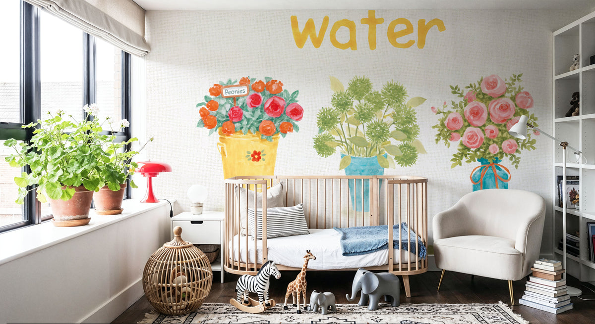Flea Market Flowers V Mural Wallpaper - room preview 02