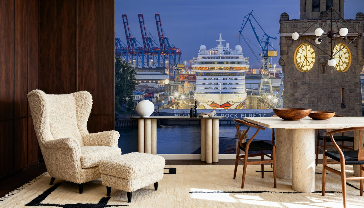 Twilight Harbor Mural Wallpaper - room preview 02
