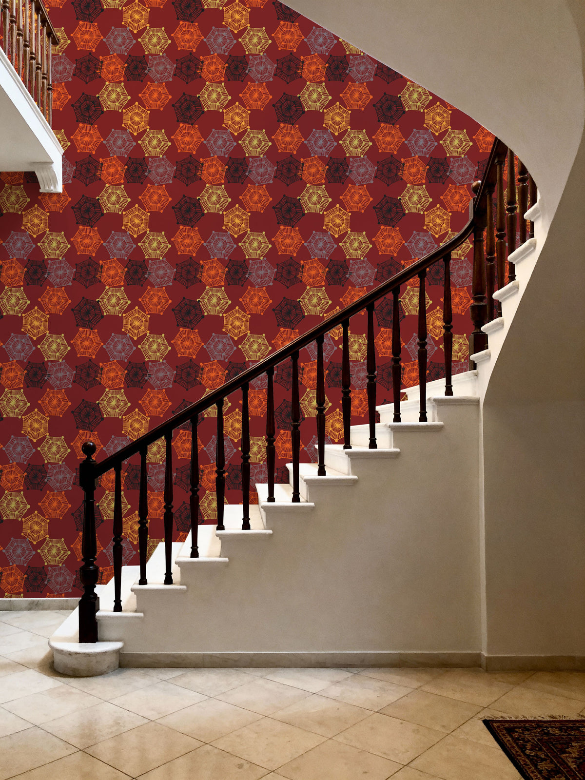 New Harvest Windows Brown Mural Wallpaper - room preview 02