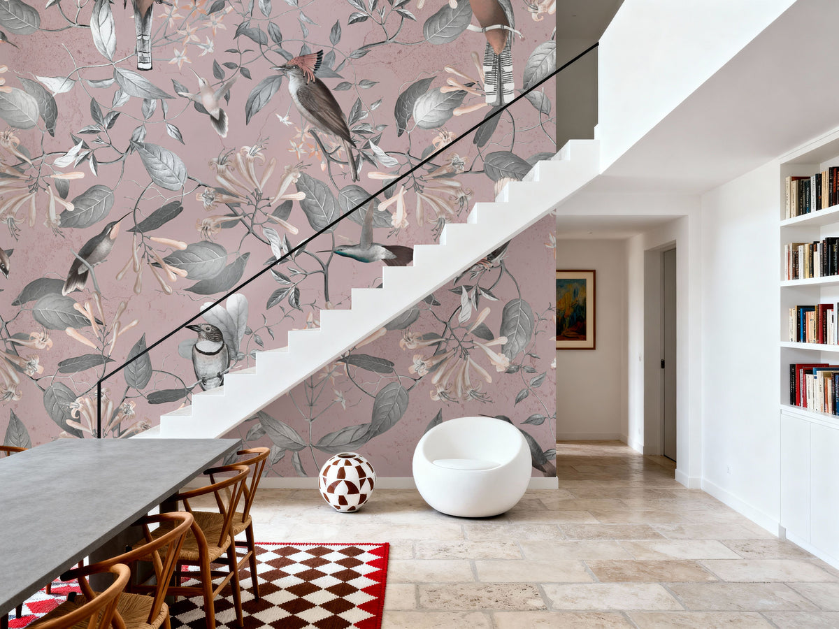 Tescoma Birds of Beauty Mural Wallpaper - Neutral Tone - room preview 02