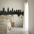 Perth Australia Skyline Black & White Mural Wallpaper - room preview 02