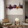 Truro England Skyline Purple & Gold Mural Wallpaper - room preview 02