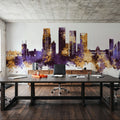 Dhaka Bangladesh Skyline Purple & Gold Mural Wallpaper - room preview 02