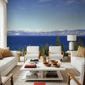 Mountain Lake Reflection Blue Mural Wallpaper - room preview 02