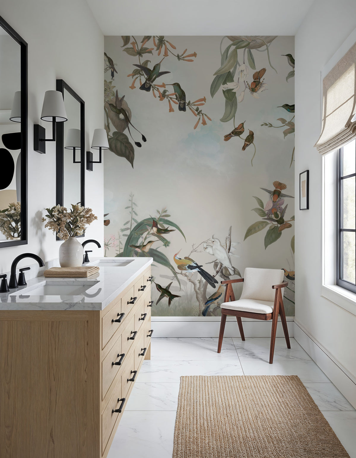 Birds Nectar Mural Wallpaper - room preview 02