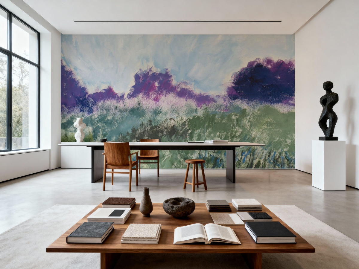 Impressionsitic Meadow Mural Wallpaper - room preview 02