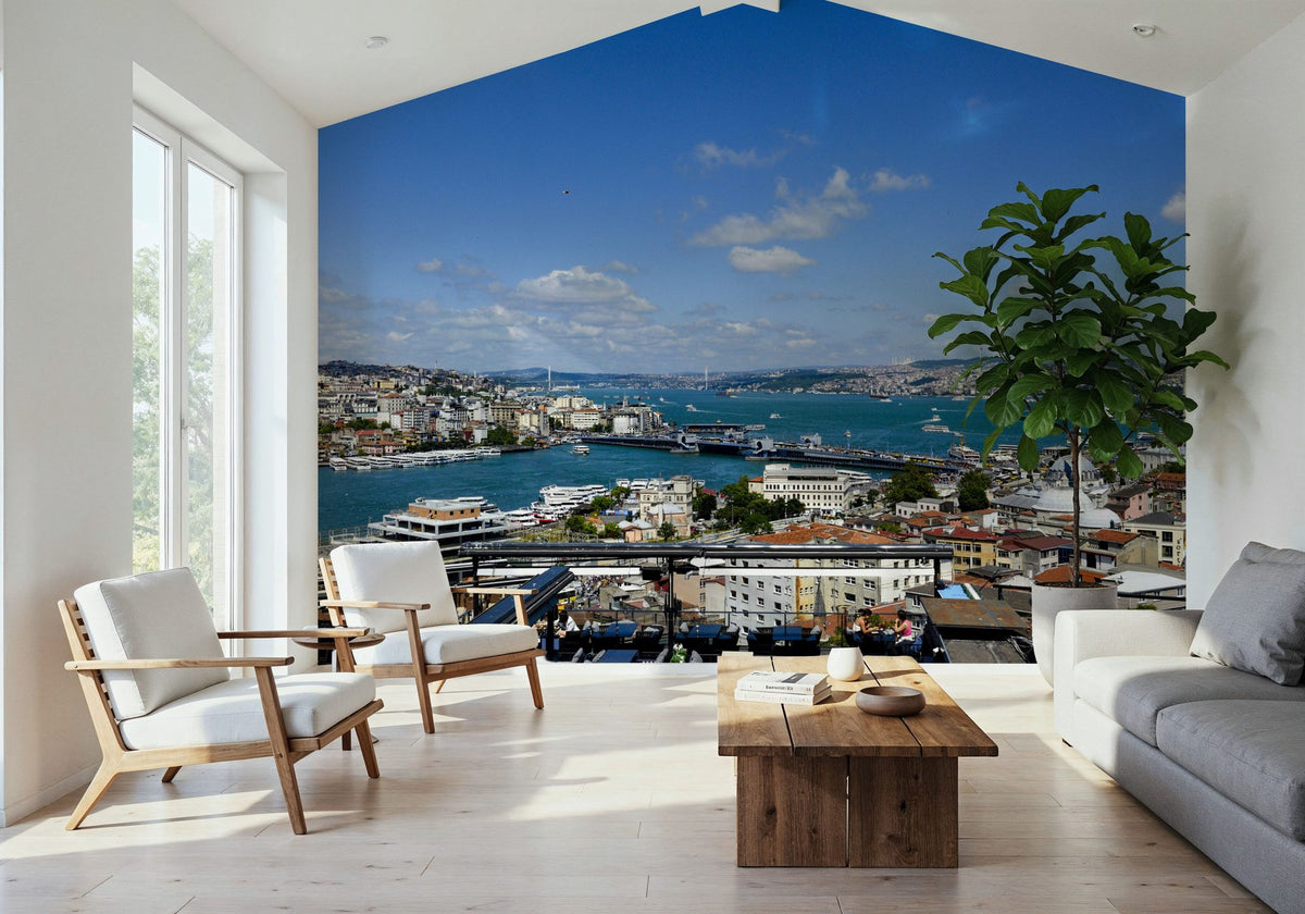 Historic River Metropolis Mural Wallpaper - room preview 02