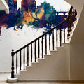 Dresden Germany Skyline Blue & Bronze Mural Wallpaper - room preview 02