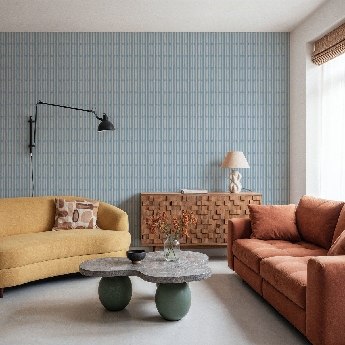 Bamboo Stripes, Sky Mural Wallpaper - room preview 02