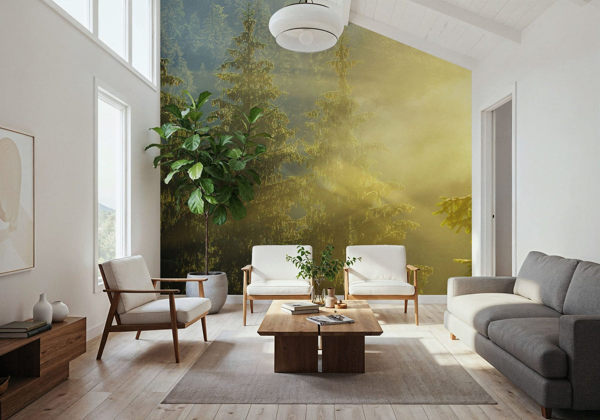 Foggy Sunrise Mural Wallpaper - room preview 02