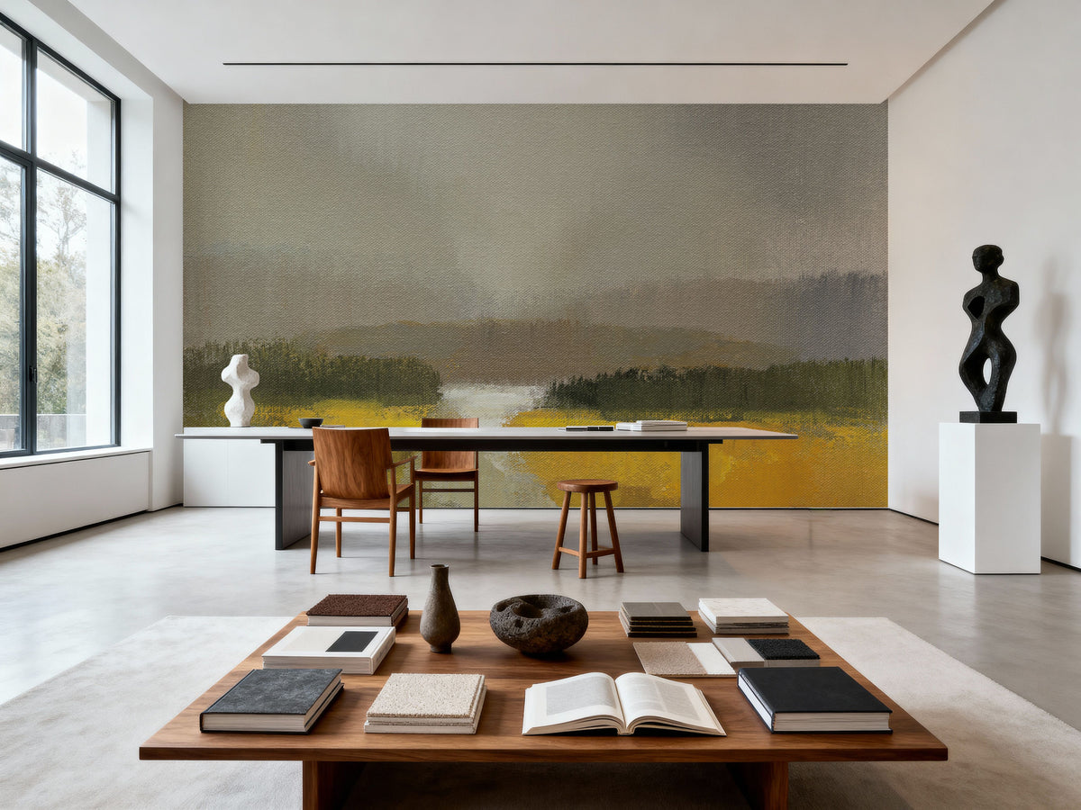 Fog and Golden Fields Mural Wallpaper - room preview 02