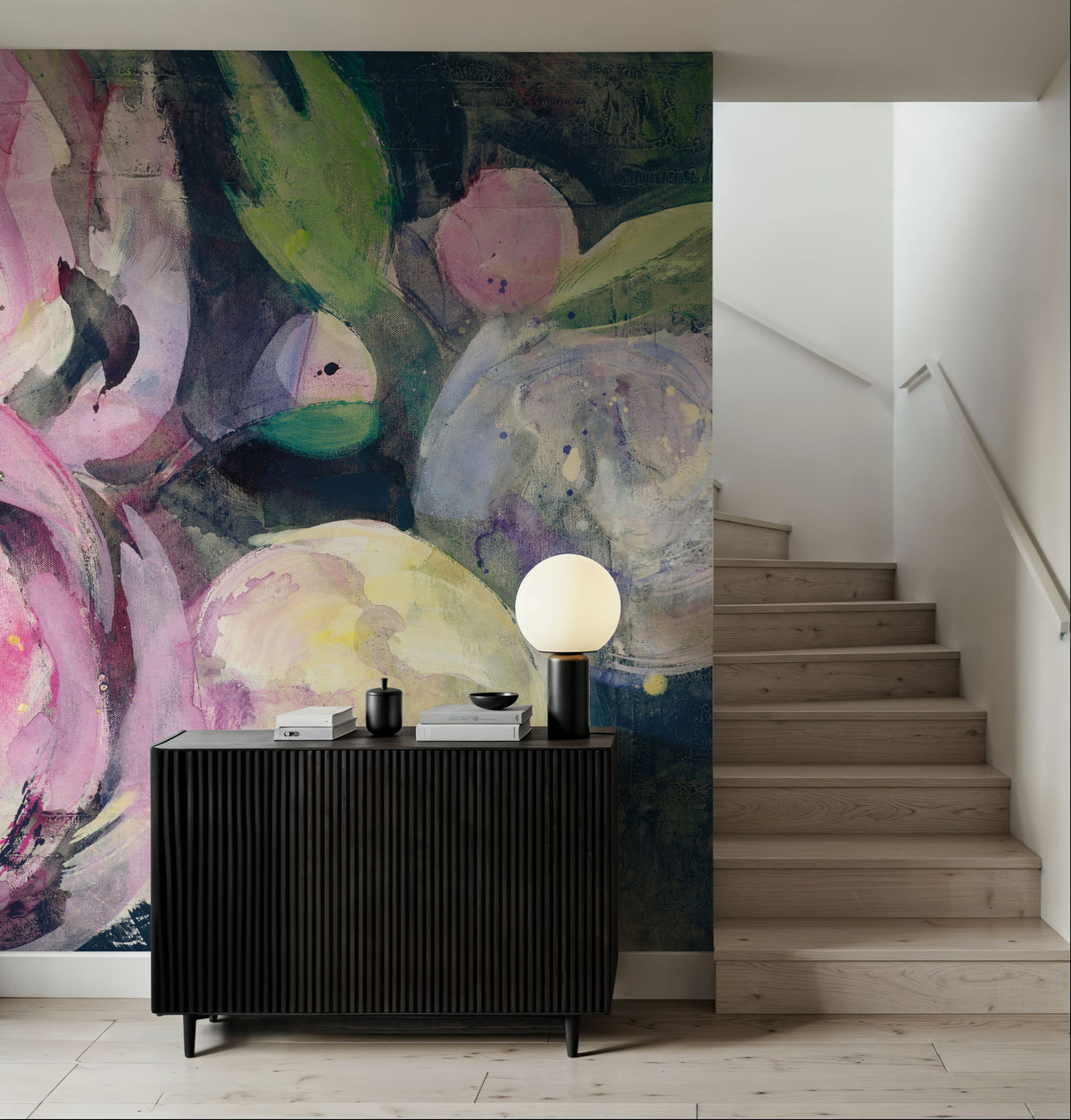 Evening Peonies Mural Wallpaper - room preview 02