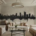Lubbock Texas Skyline Concrete Mural Wallpaper - room preview 02