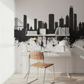 San Francisco Skyline Black & White Mural Wallpaper - room preview 02