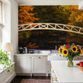 Autumn Footbridge Mural Wallpaper - room preview 02
