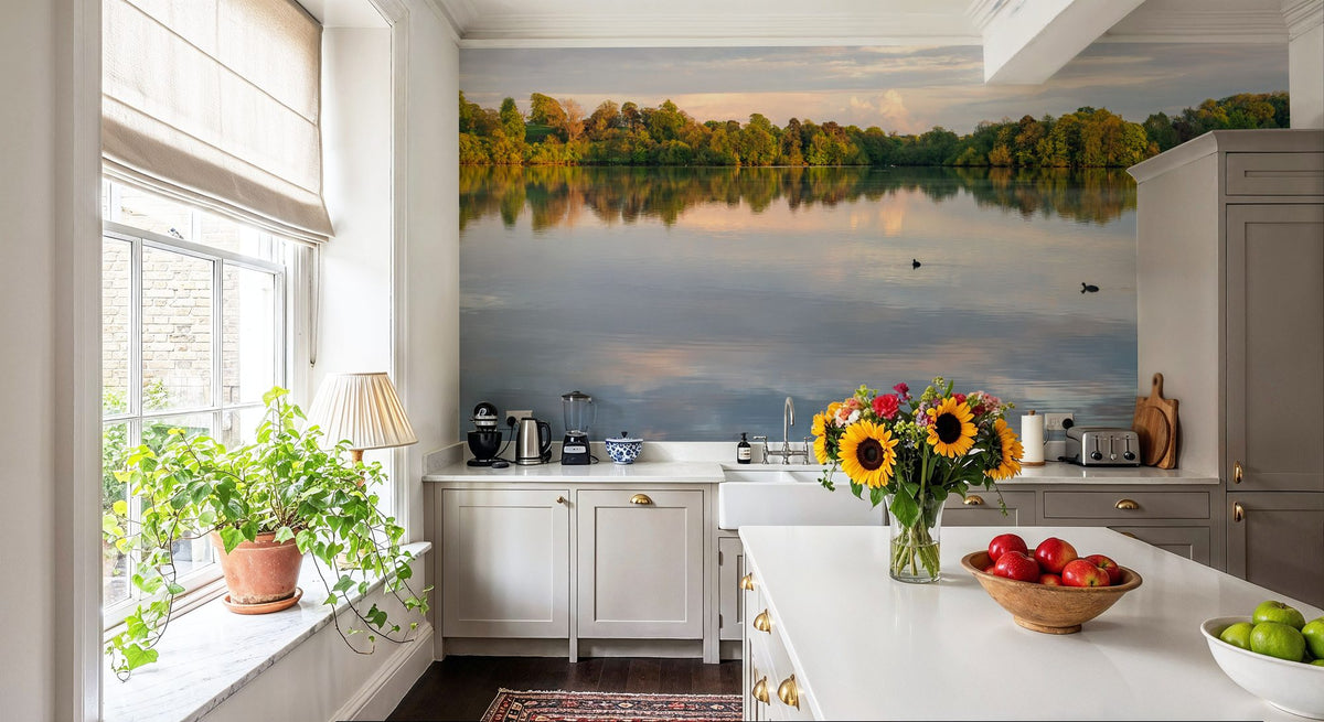 Lakeside Reflection Mural Wallpaper - room preview 02