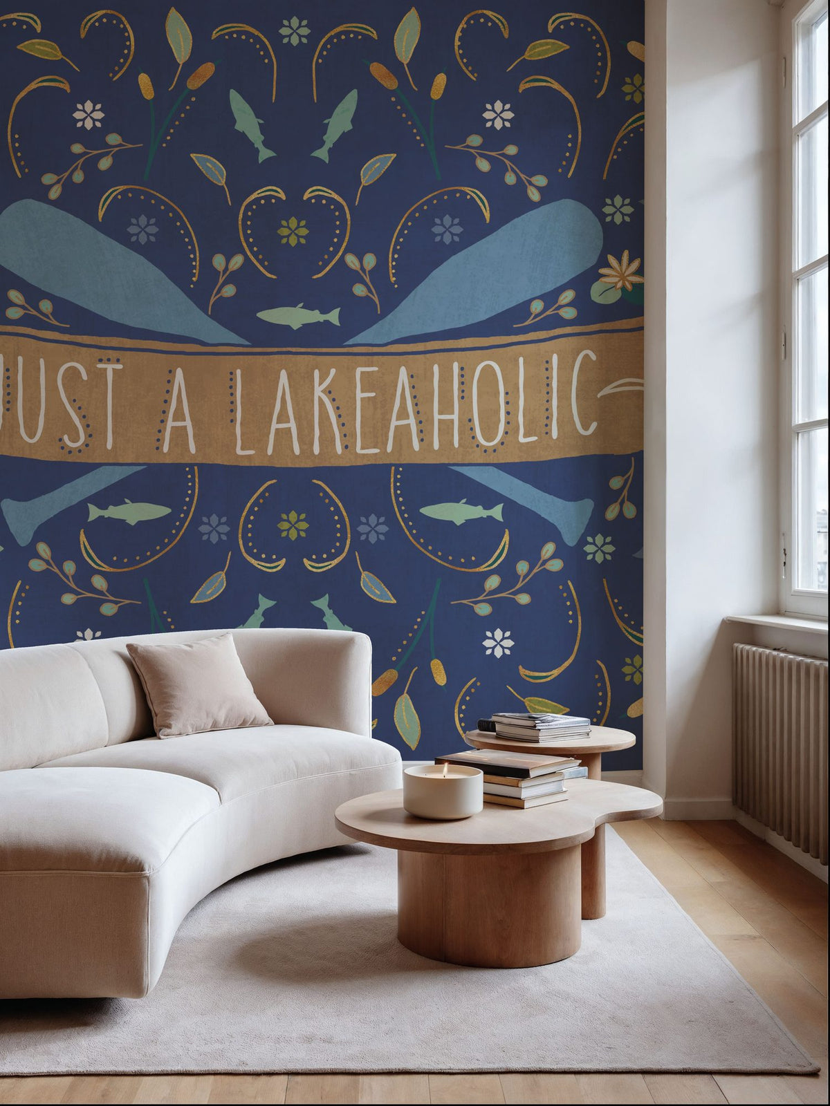 Otomi Lake I Dark Mural Wallpaper - room preview 02