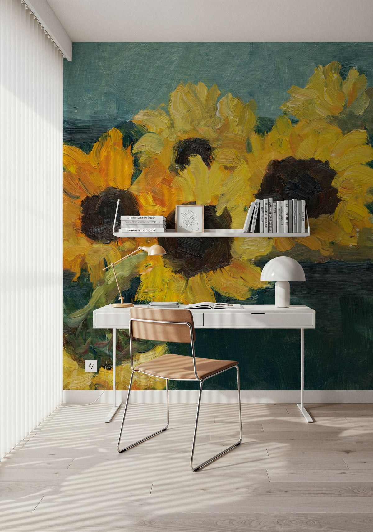 Freshly Cut Sunflowers Mural Wallpaper - room preview 02
