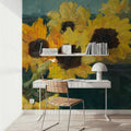 Freshly Cut Sunflowers Mural Wallpaper - room preview 02