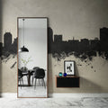 Fresno California Skyline Concrete Mural Wallpaper - room preview 02