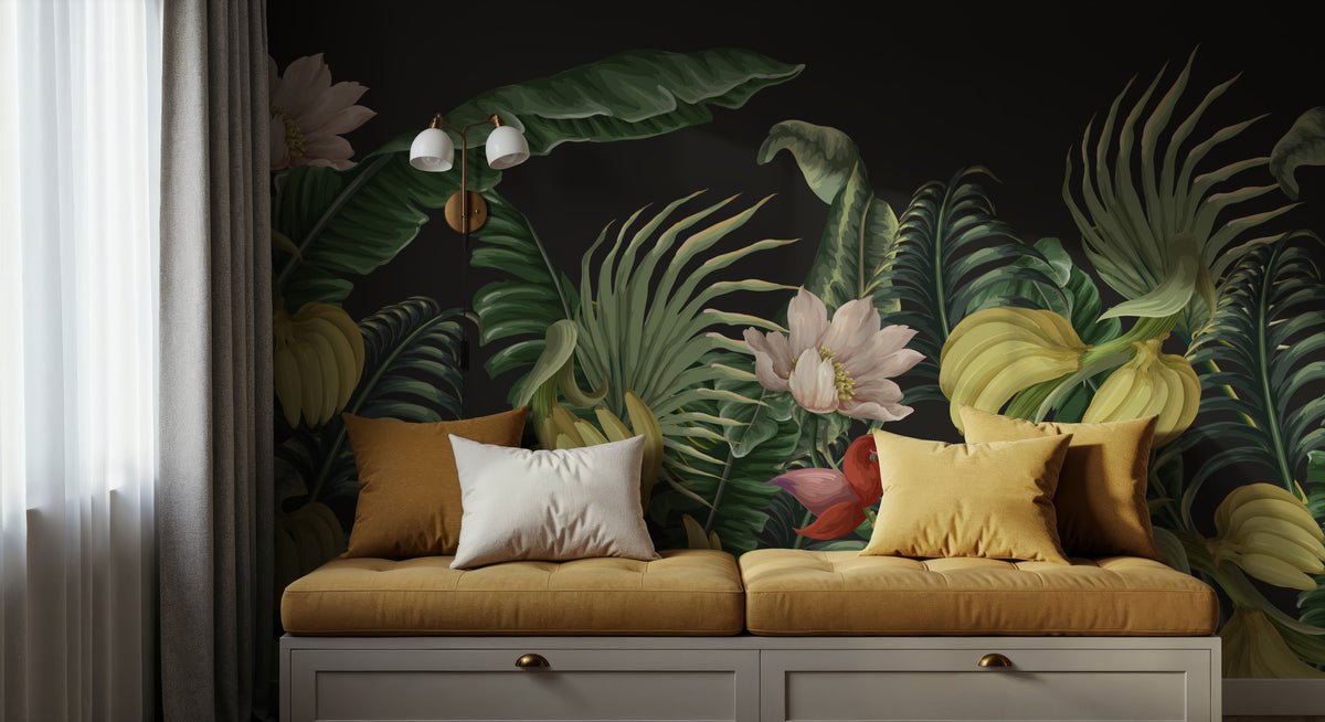 Banana Bloom Border Mural Wallpaper - room preview 02