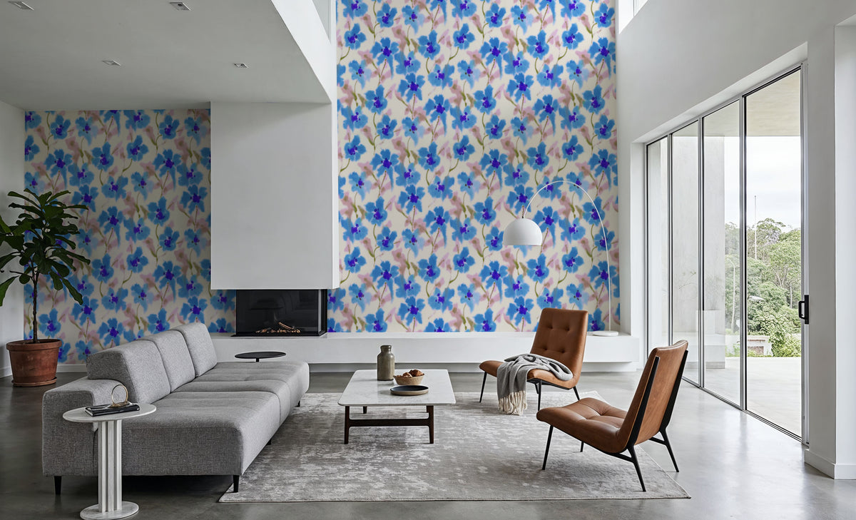 Fuzzy Florals Mural Wallpaper - room preview 02