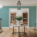 Bohemian Leaves Blue Mural Wallpaper - room preview 02