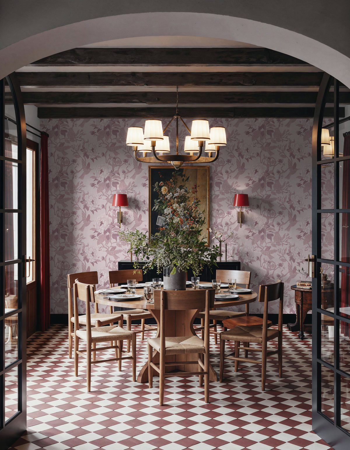Peony Toile, Rose Mural Wallpaper - room preview 02