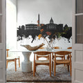 Washington DC Skyline Black & White Mural Wallpaper - room preview 02