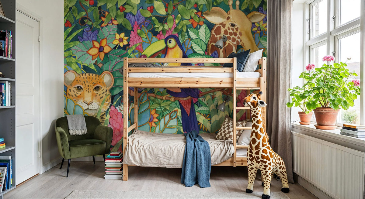 Hello From the Jungle Mural Wallpaper - room preview 02