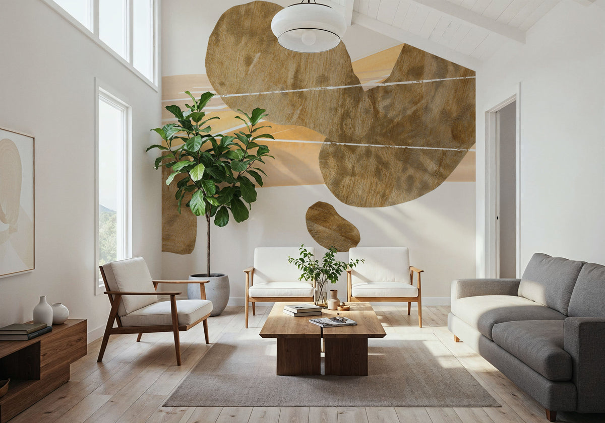 Metallic Texture Tall I Mural Wallpaper - room preview 02