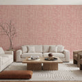 Mottled Linen Effect, Rose Pink Mural Wallpaper - room preview 02