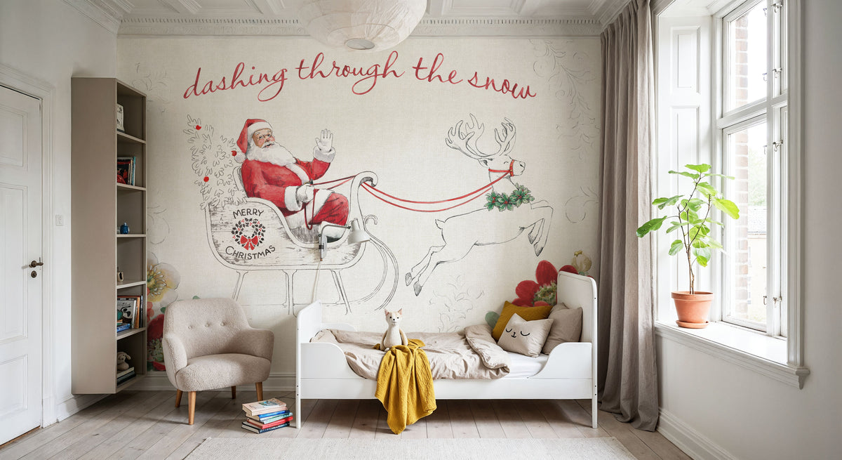 Holiday Traditions I Red Mural Wallpaper - room preview 02