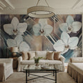 Geometry and Orchids Mural Wallpaper - room preview 02