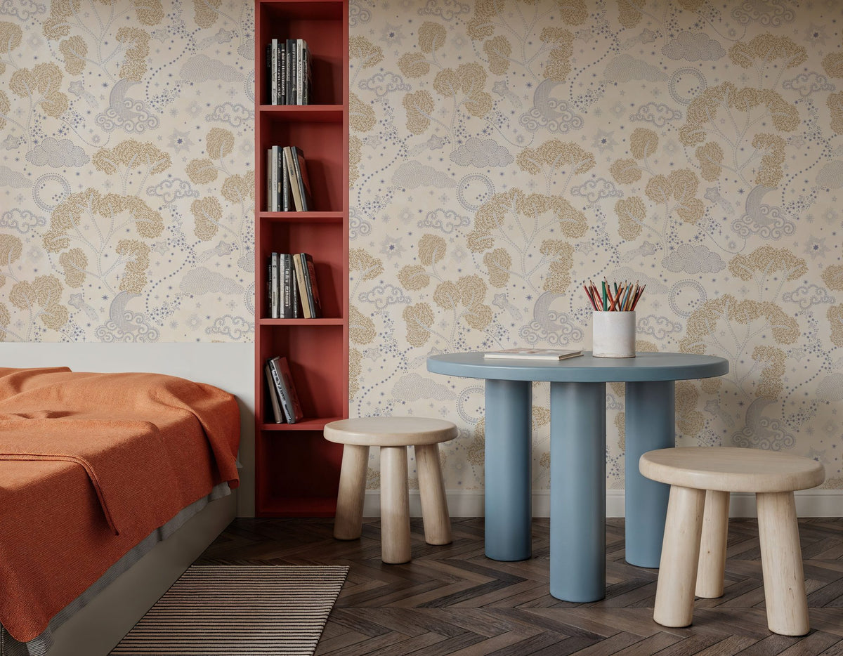 Moonlit Sky Petite, Cream Mural Wallpaper - room preview 02