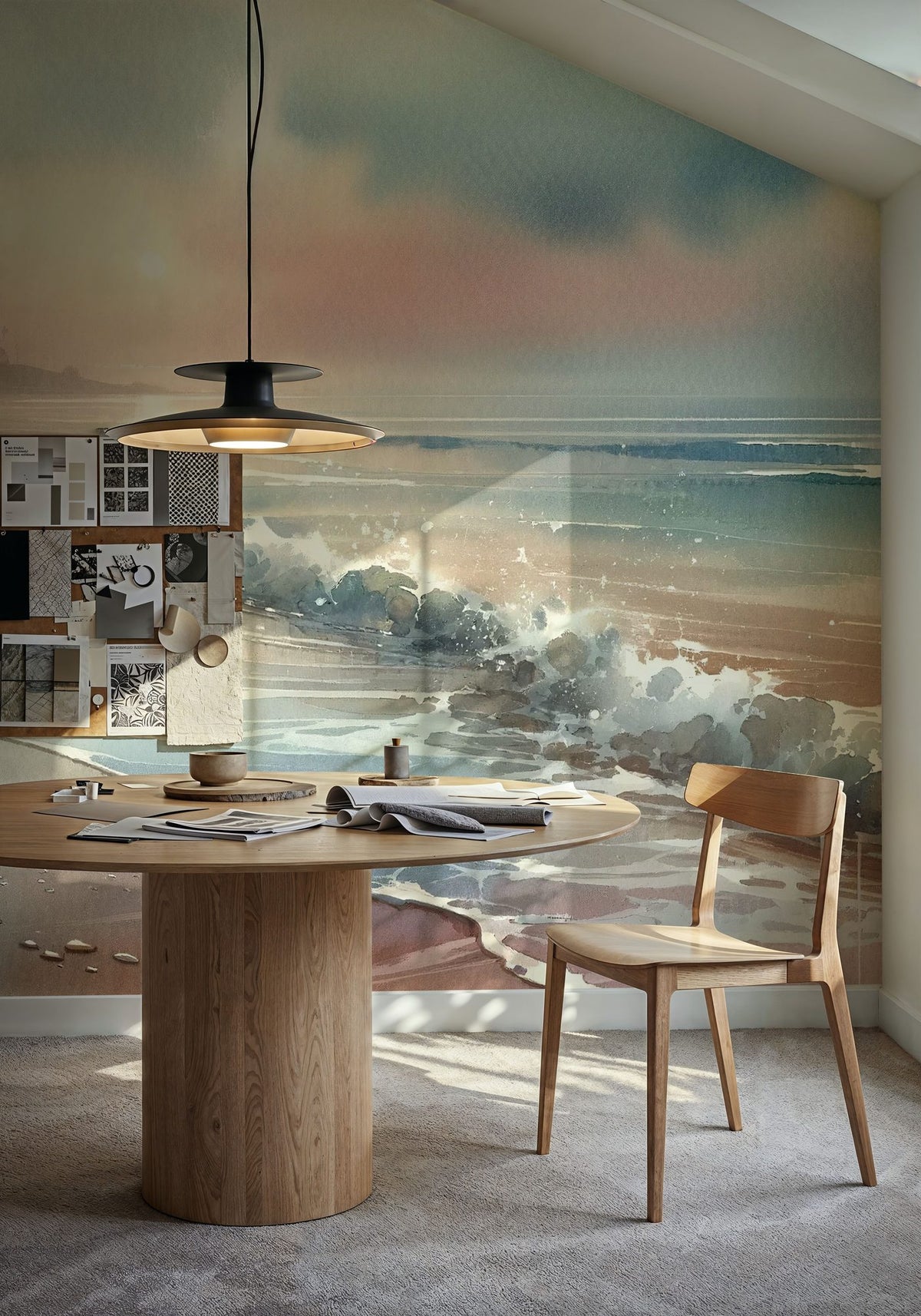 Calm Tropical Beach Sunrise Mural Wallpaper - room preview 02