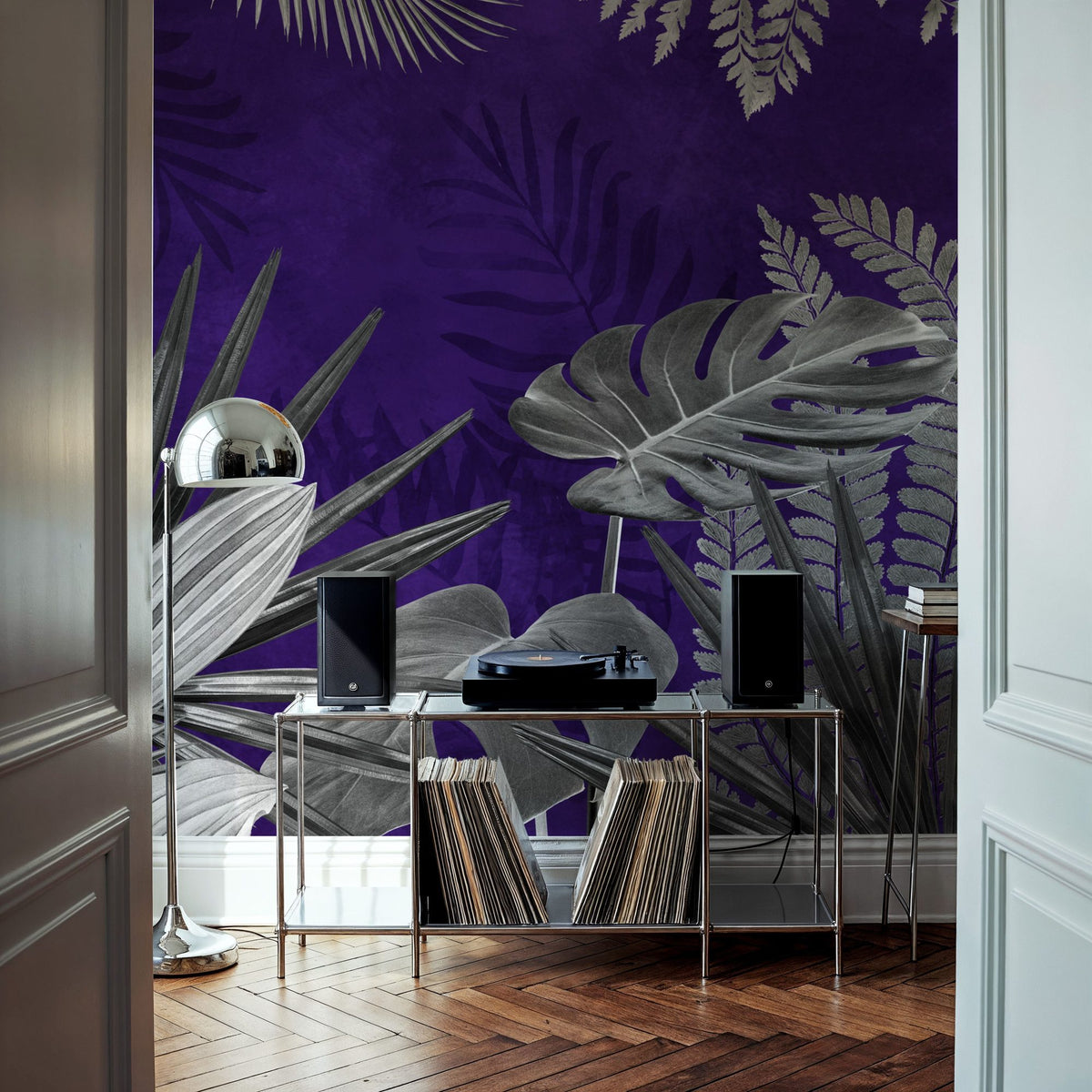 Frosty Leaves Mural Wallpaper - room preview 02