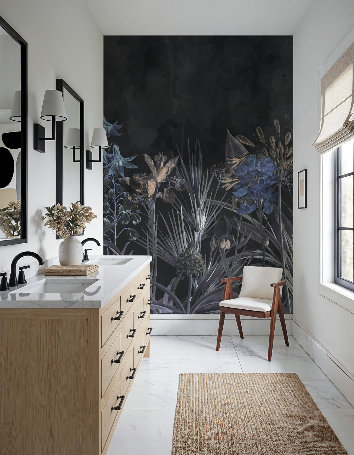 Field of Dreams Dark Blue Mural Wallpaper - room preview 02