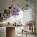Watercolor Geometry Purple Mural Wallpaper - room preview 02