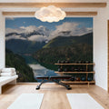 Diablo Lake and Colonial Peak Mural Wallpaper - room preview 02