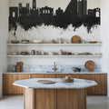 Montpellier Skyline Black & White Mural Wallpaper - room preview 02