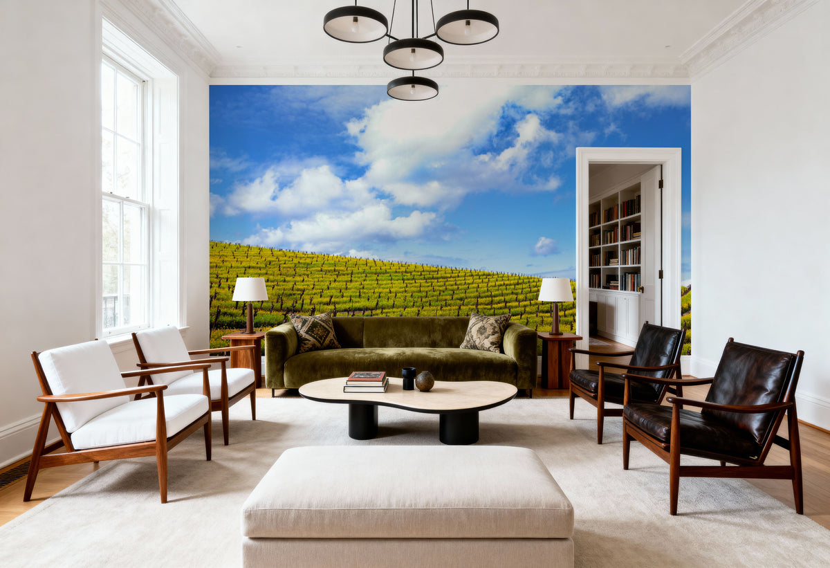 Mustard Fields Napa Valley Mural Wallpaper - room preview 02